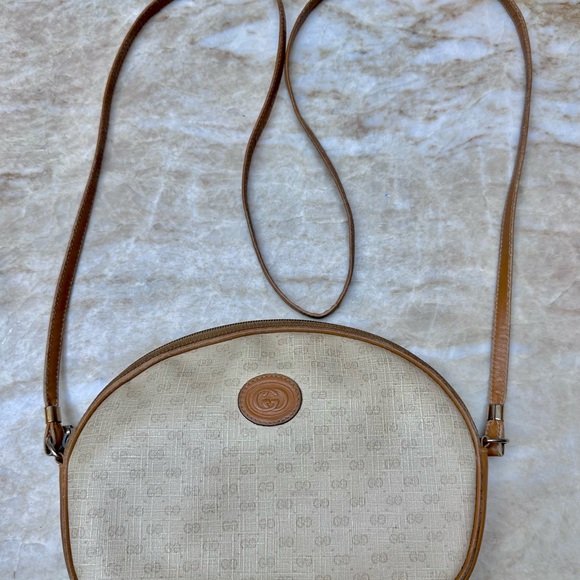 Vintage GUCCI web GG monogram coated mini crossbody bag. - Picture 1 of 16